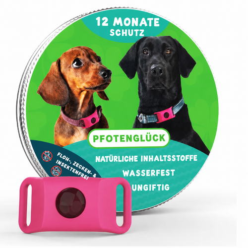 Pfotenglück™ Zeckenschutz-Anhänger für Hunde – Natürlicher Schutz bis zu 12 Monate